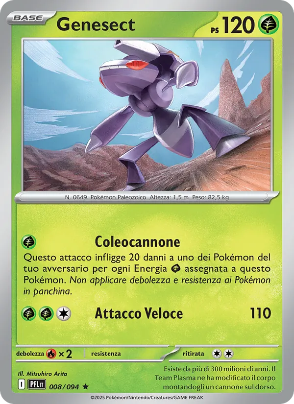 Carta Genesect dell'espansione Fiamme Spettrali, numero 008/94