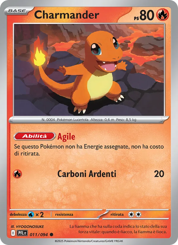 Carta Charmander dell'espansione Fiamme Spettrali, numero 011/94