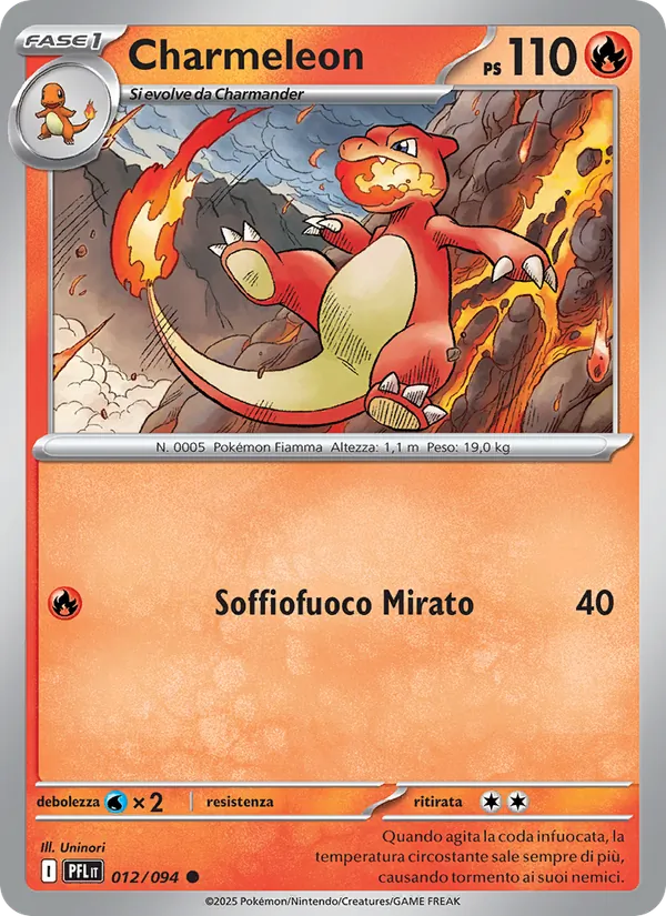 Carta Charmeleon dell'espansione Fiamme Spettrali, numero 012/94