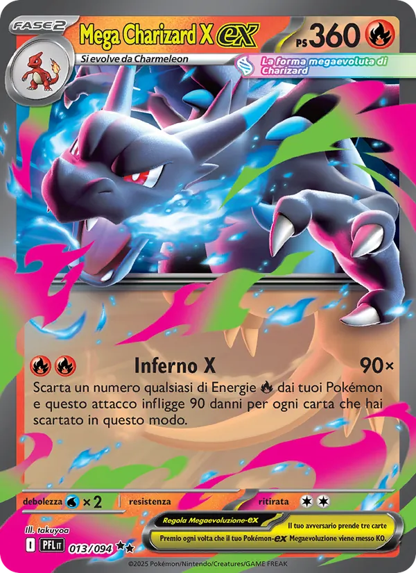 Carta Mega Charizard X-ex dell'espansione Fiamme Spettrali, numero 013/94