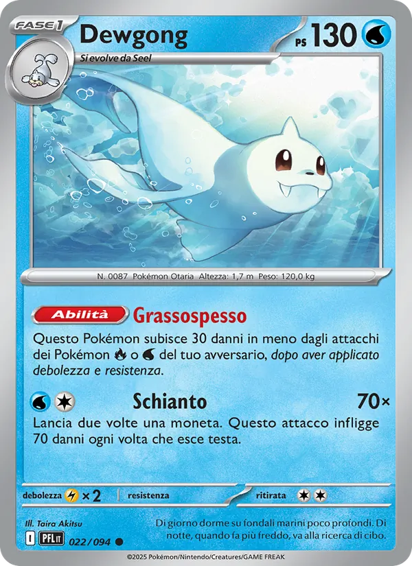 Carta Dewgong dell'espansione Fiamme Spettrali, numero 022/94