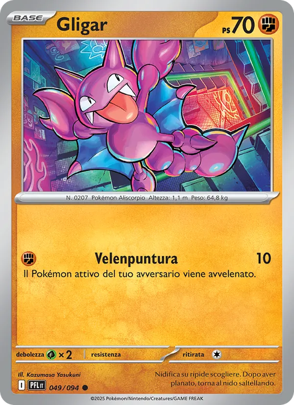 Carta Gligar dell'espansione Fiamme Spettrali, numero 049/94