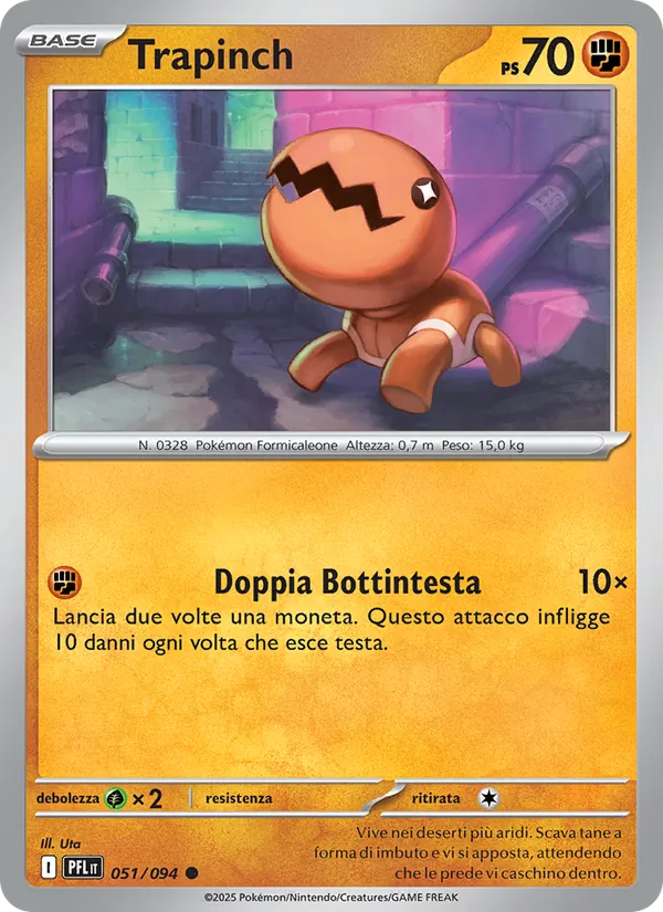 Carta Trapinch dell'espansione Fiamme Spettrali, numero 051/94