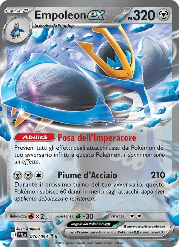 Carta Empoleon-ex dell'espansione Fiamme Spettrali, numero 070/94
