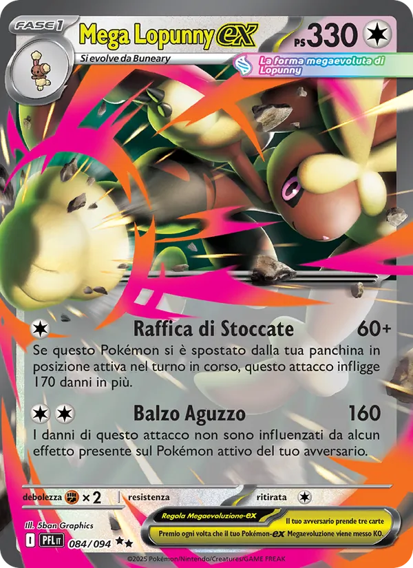Carta Mega Lopunny-ex dell'espansione Fiamme Spettrali, numero 084/94