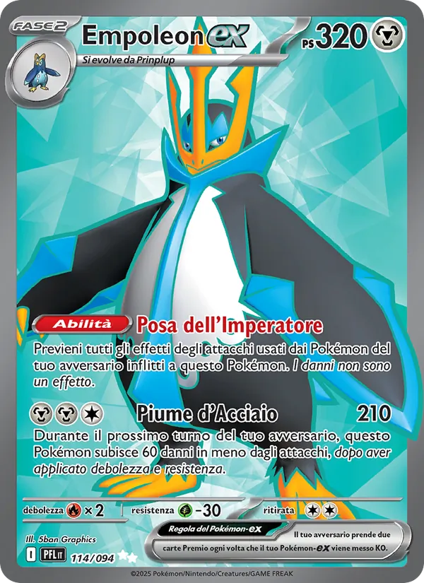 Carta Empoleon-ex dell'espansione Fiamme Spettrali, numero 114/94