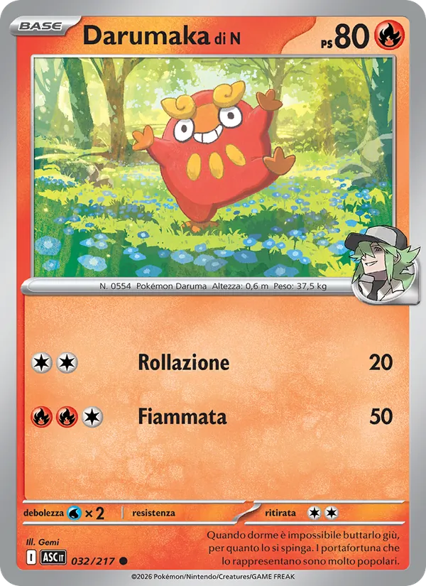 Carta Darumaka di N dell'espansione Ascesa Eroica, numero 032/217