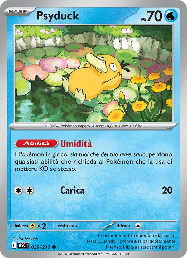 Carta Psyduck dell'espansione Ascesa Eroica, numero 039/217