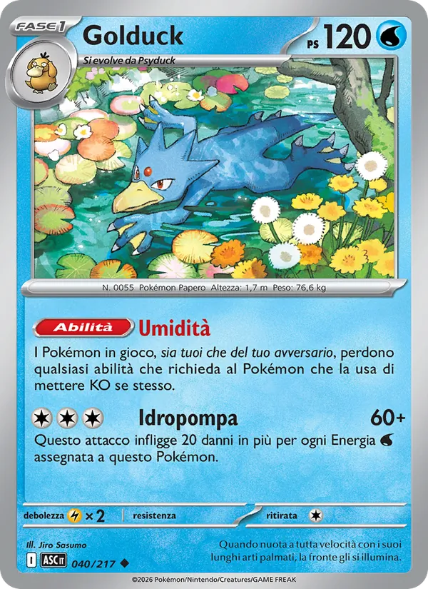 Carta Golduck dell'espansione Ascesa Eroica, numero 040/217