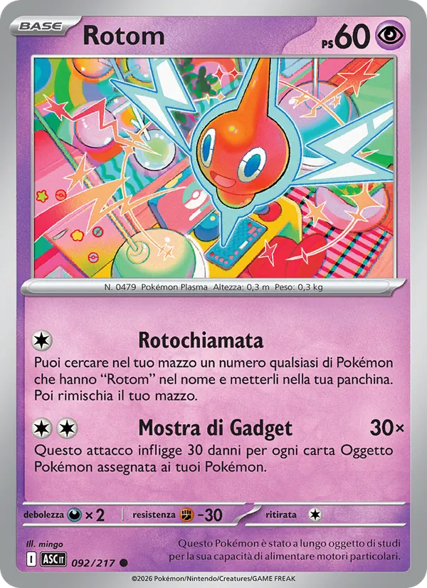 Carta Rotom dell'espansione Ascesa Eroica, numero 092/217