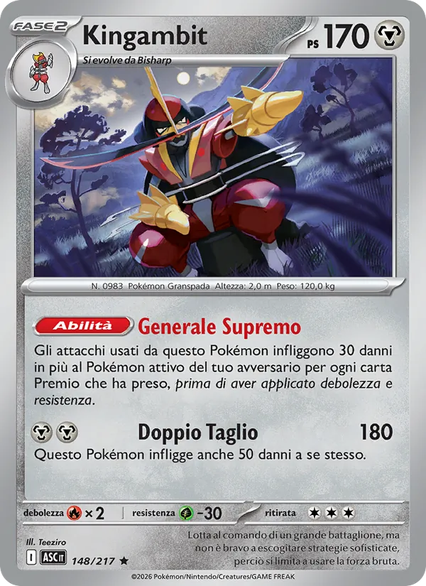 Carta Kingambit dell'espansione Ascesa Eroica, numero 148/217