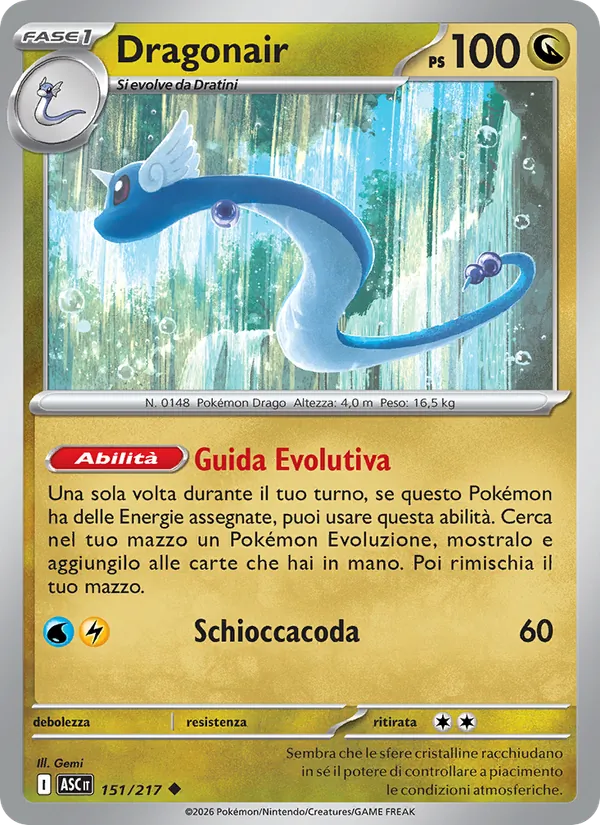 Carta Dragonair dell'espansione Ascesa Eroica, numero 151/217