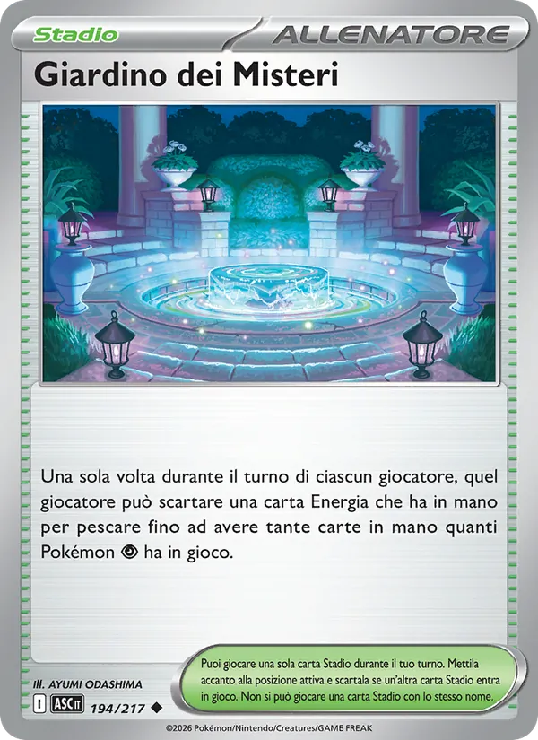 Carta Giardino dei Misteri dell'espansione Ascesa Eroica, numero 194/217