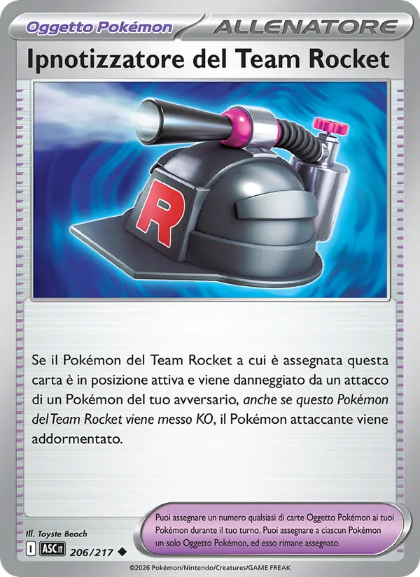 Carta Ipnotizzatore del Team Rocket dell'espansione Ascesa Eroica, numero 206/217