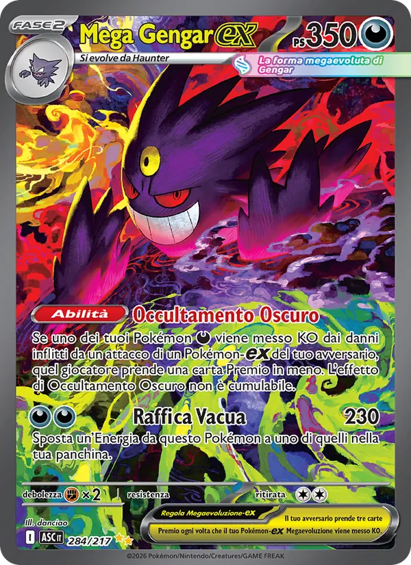 Carta Mega Gengar-ex dell'espansione Ascesa Eroica, numero 284/217