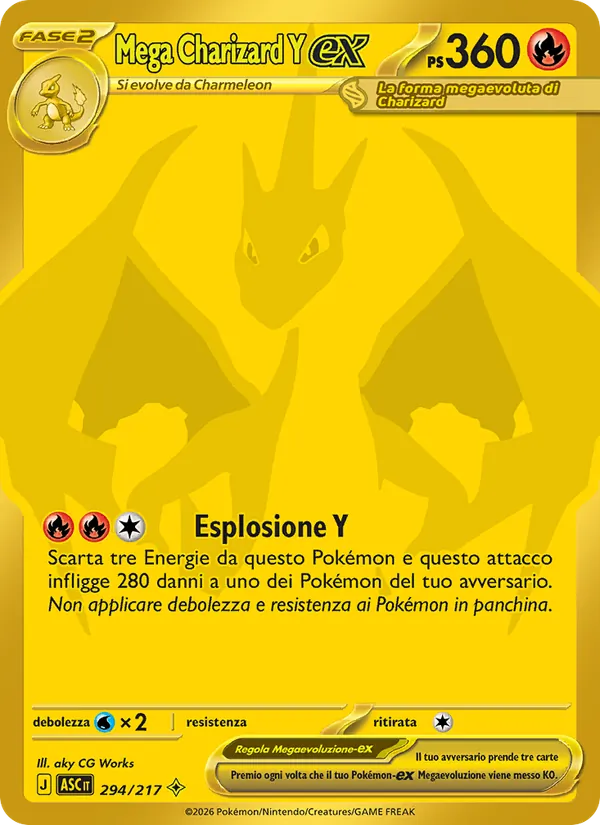 Carta Mega Charizard Y-ex dell'espansione Ascesa Eroica, numero 294/217