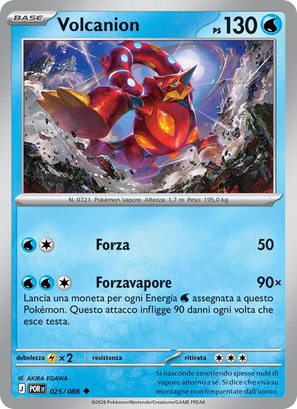 Carta Volcanion dell'espansione Equilibrio Perfetto, numero 025/88