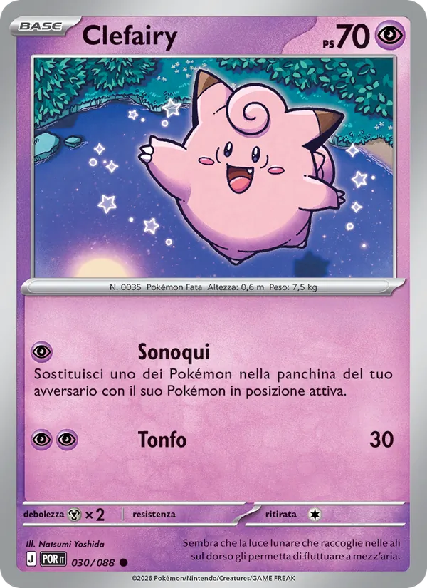 Carta Clefairy dell'espansione Equilibrio Perfetto, numero 030/88