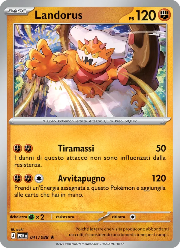 Carta Landorus dell'espansione Equilibrio Perfetto, numero 041/88