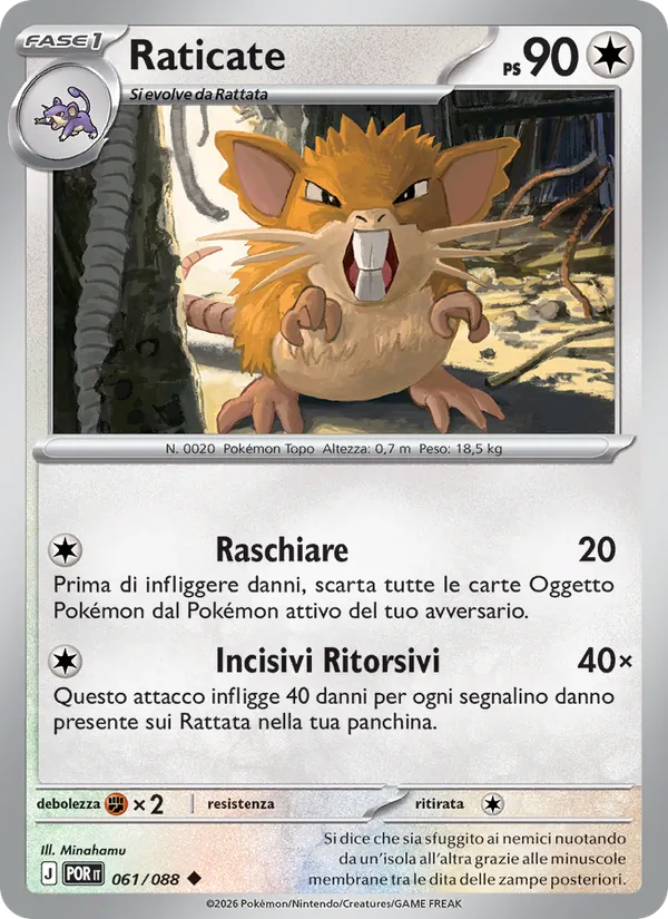 Carta Raticate dell'espansione Equilibrio Perfetto, numero 061/88