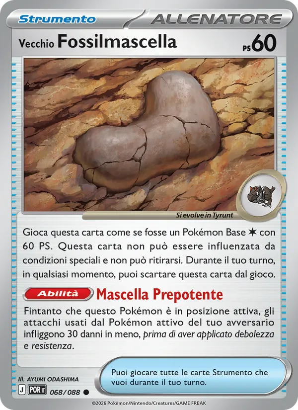 Carta Vecchio Fossilmascella dell'espansione Equilibrio Perfetto, numero 068/88