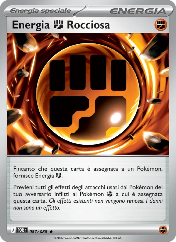 Carta Energia Fighting Rocciosa dell'espansione Equilibrio Perfetto, numero 087/88