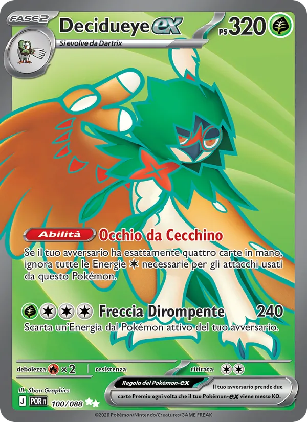 Carta Decidueye-ex dell'espansione Equilibrio Perfetto, numero 100/88