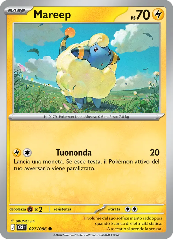 Carta Mareep dell'espansione Caos Nascente, numero 027/86