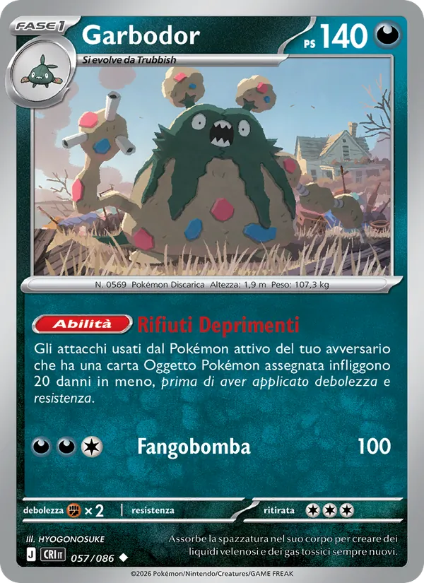 Carta Garbodor dell'espansione Caos Nascente, numero 057/86