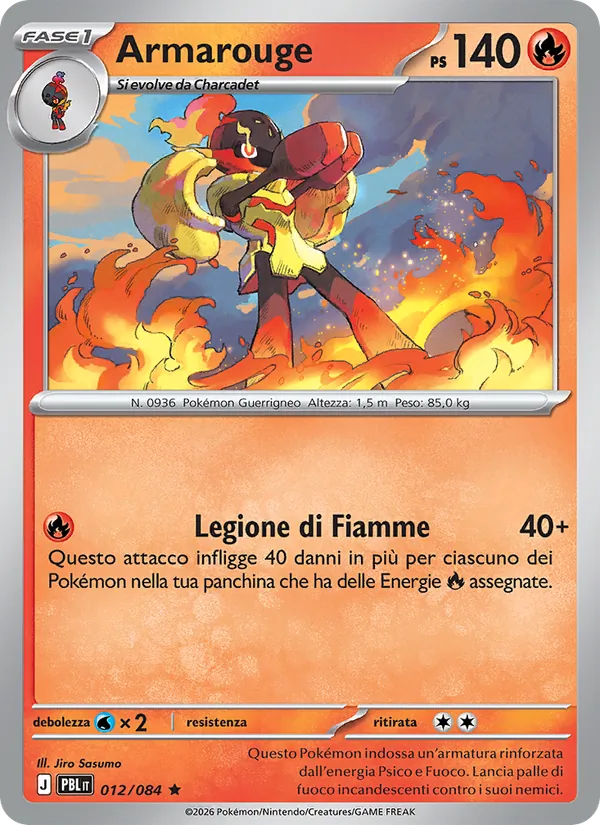 Carta Armarouge dell'espansione Buio Pesto, numero 012/84