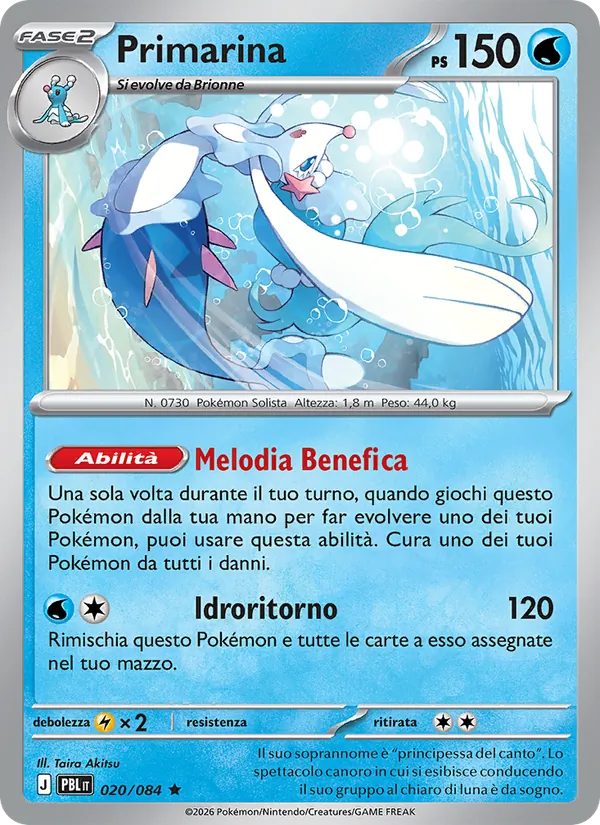 Carta Primarina dell'espansione Buio Pesto, numero 020/84