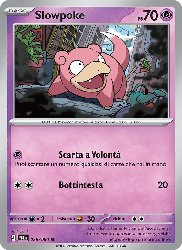 Carta Slowpoke dell'espansione Buio Pesto, numero 029/84