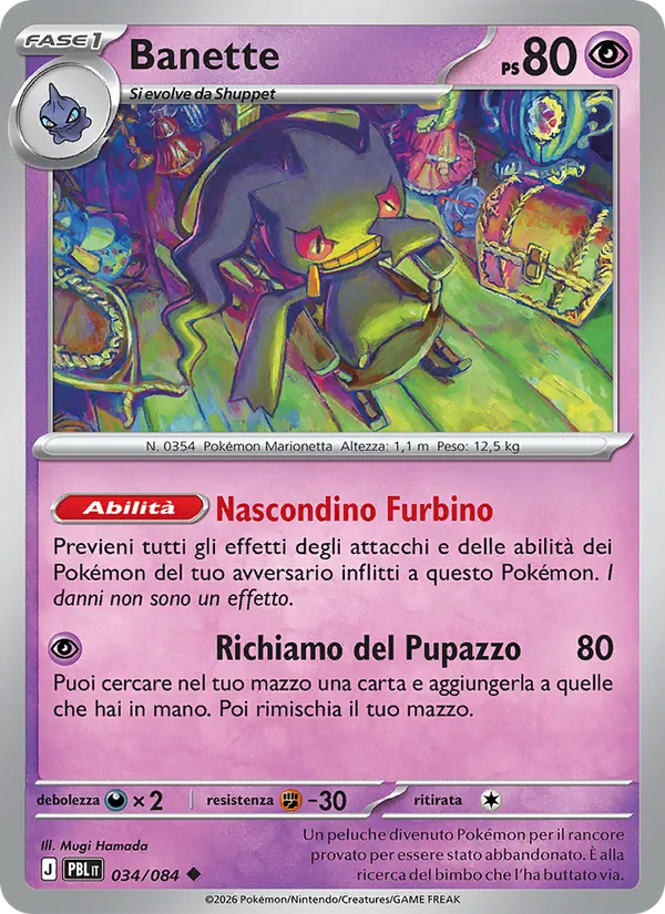 Carta Banette dell'espansione Buio Pesto, numero 034/84