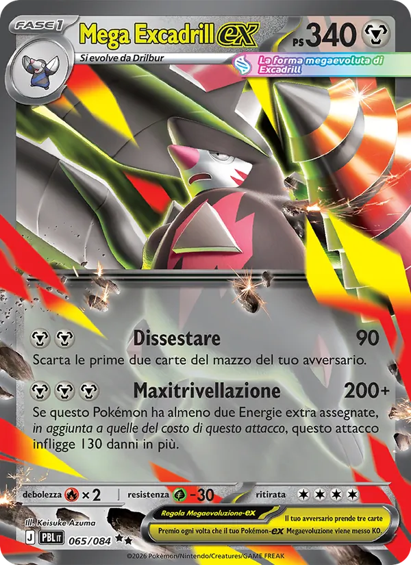 Carta Mega Excadrill-ex dell'espansione Buio Pesto, numero 065/84