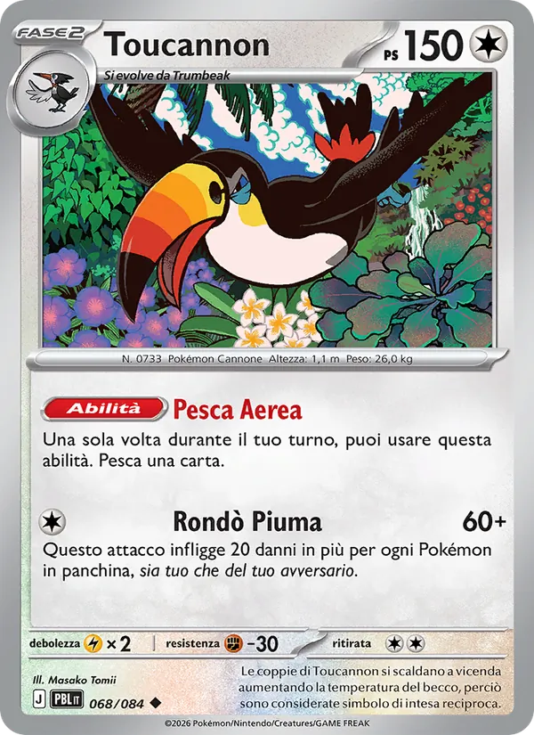 Carta Toucannon dell'espansione Buio Pesto, numero 068/84