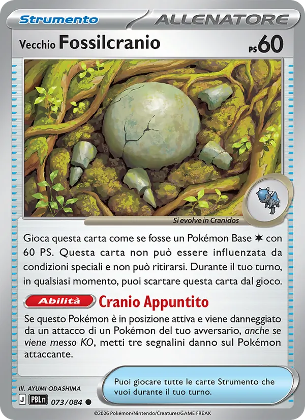 Carta Vecchio Fossilcranio dell'espansione Buio Pesto, numero 073/84