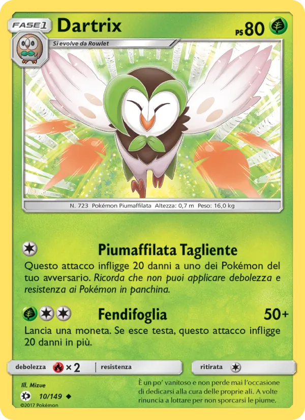 Carta Dartrix dell'espansione Sole e Luna, numero 10/149
