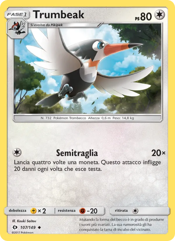 Carta Trumbeak dell'espansione Sole e Luna, numero 107/149