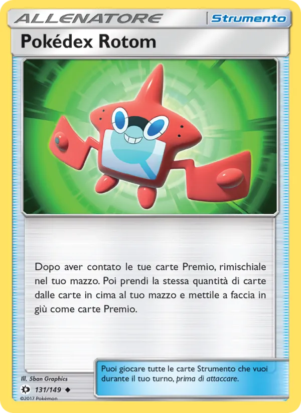 Carta Pokédex Rotom dell'espansione Sole e Luna, numero 131/149