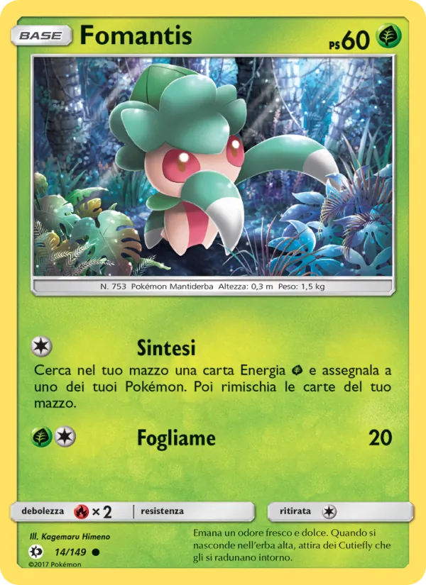 Carta Fomantis dell'espansione Sole e Luna, numero 14/149