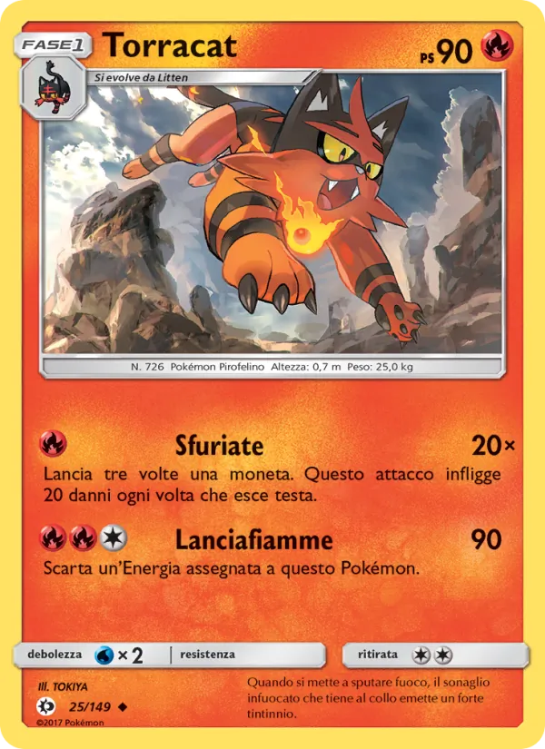 Carta Torracat dell'espansione Sole e Luna, numero 25/149