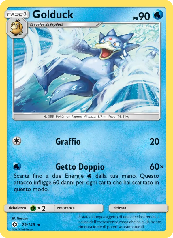 Carta Golduck dell'espansione Sole e Luna, numero 29/149