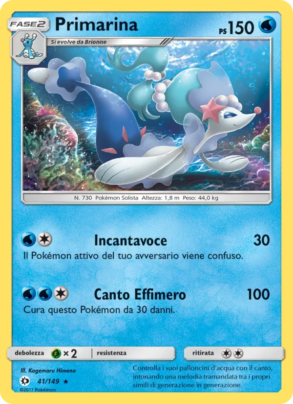 Carta Primarina dell'espansione Sole e Luna, numero 41/149