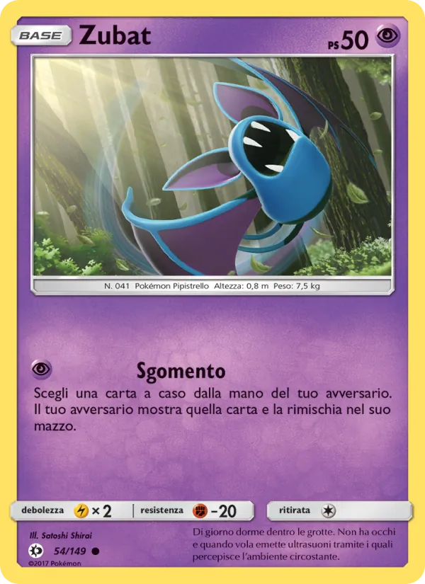 Carta Zubat dell'espansione Sole e Luna, numero 54/149