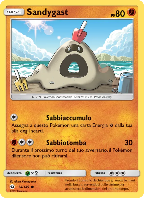 Carta Sandygast dell'espansione Sole e Luna, numero 74/149