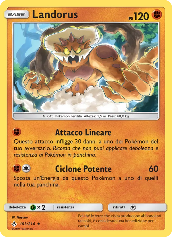 Carta Landorus dell'espansione Legami Inossidabili, numero 103/214
