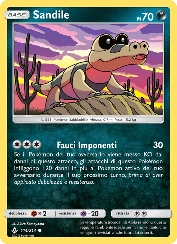 Carta Sandile dell'espansione Legami Inossidabili, numero 114/214