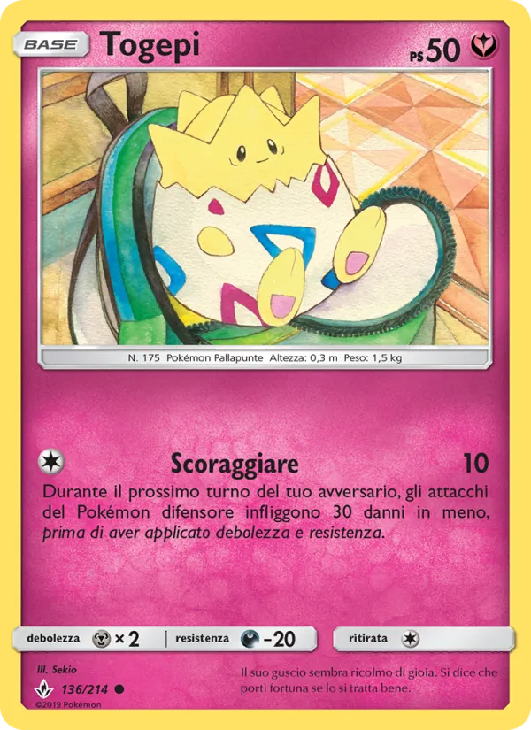 Carta Togepi dell'espansione Legami Inossidabili, numero 136/214