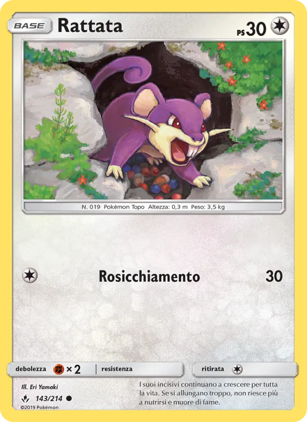 Carta Rattata dell'espansione Legami Inossidabili, numero 143/214