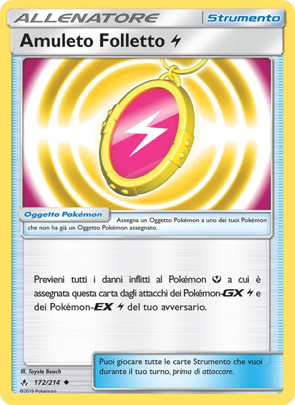 Carta Amuleto Folletto Lightning dell'espansione Legami Inossidabili, numero 172/214